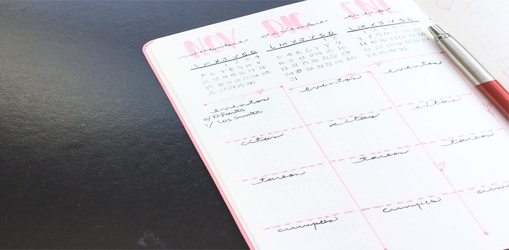 calendario registro anual bullet journal