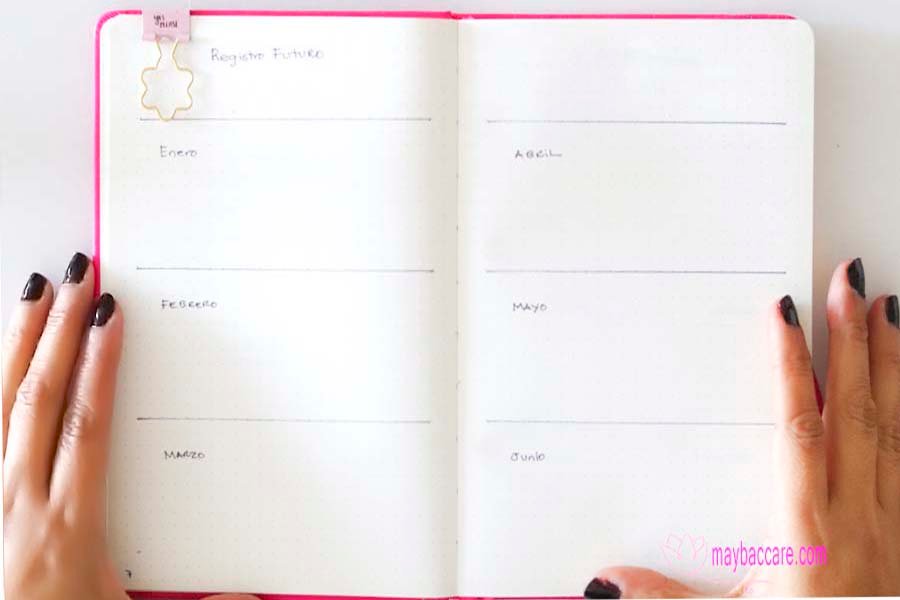registro anual bullet journal diseño minimalista