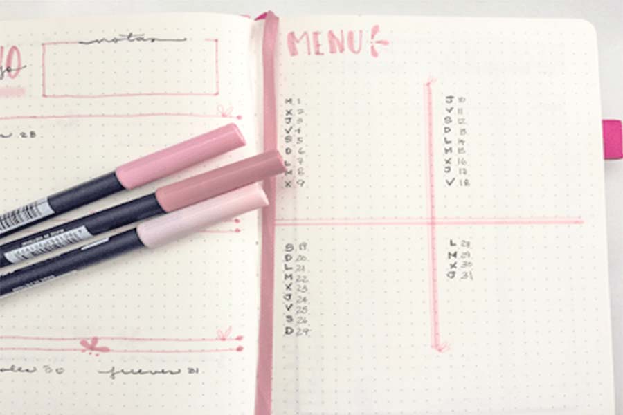 planificacion menu bullet journal